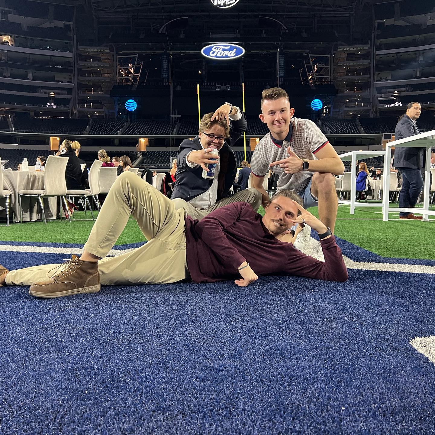 Travis Rice with a sales team