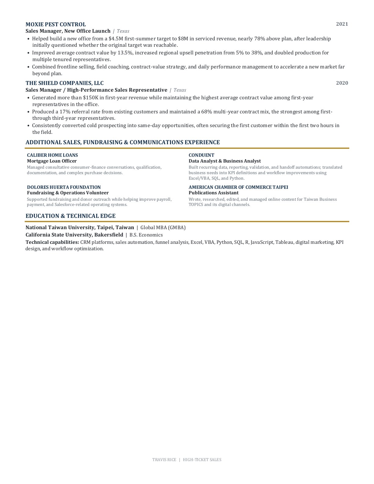 Travis Rice resume, page 2